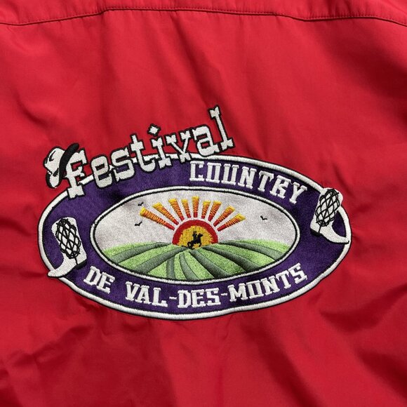 VTG Festival Country Val-Des-Monts Red Jacket Men Sz L Québec Music Cowboy - Picture 5 of 15